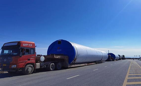 長春三一新能源新疆塔城自建項目分片式塔筒順利發貨