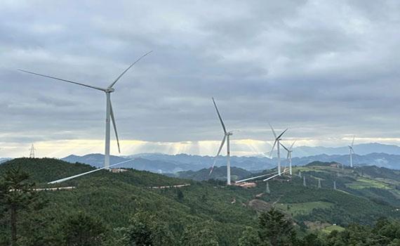 泰州大唐云南平壩東96MW風電項目塔筒順利吊裝完成