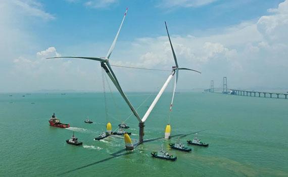 泰州風電“雙子星”！全球單體容量最大漂浮式風電平臺正式投運