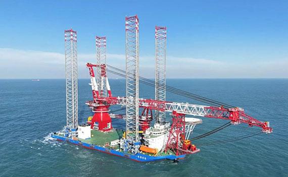 電建1600T風電安裝平臺順利完成航行試驗